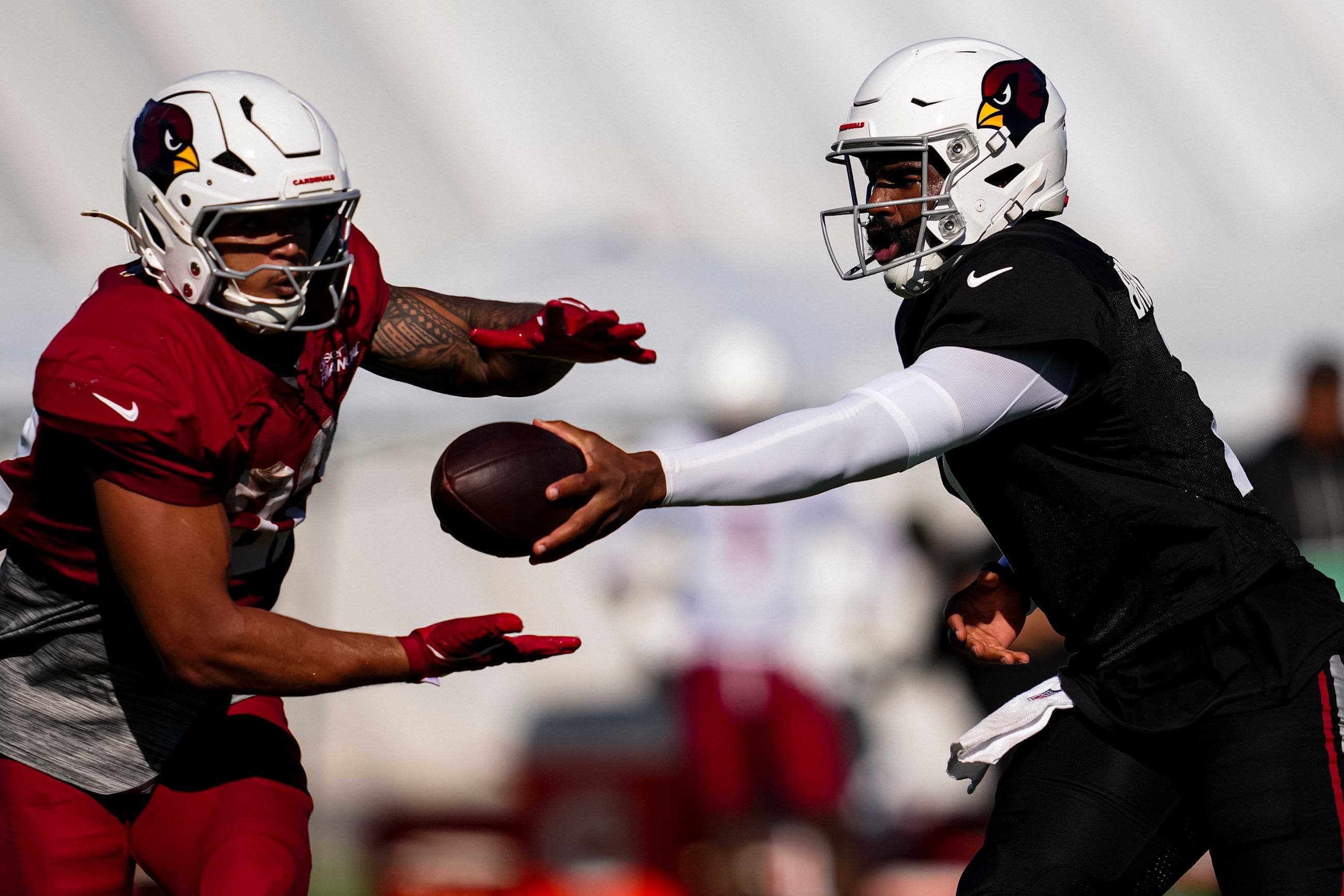 Arizona Cardinals quarterback Jacoby Brissett (7) during 2026 Training Camp at the Dignity Health Training Facility on Thursday, Aug. 20, 2026 in Tempe, AZ.