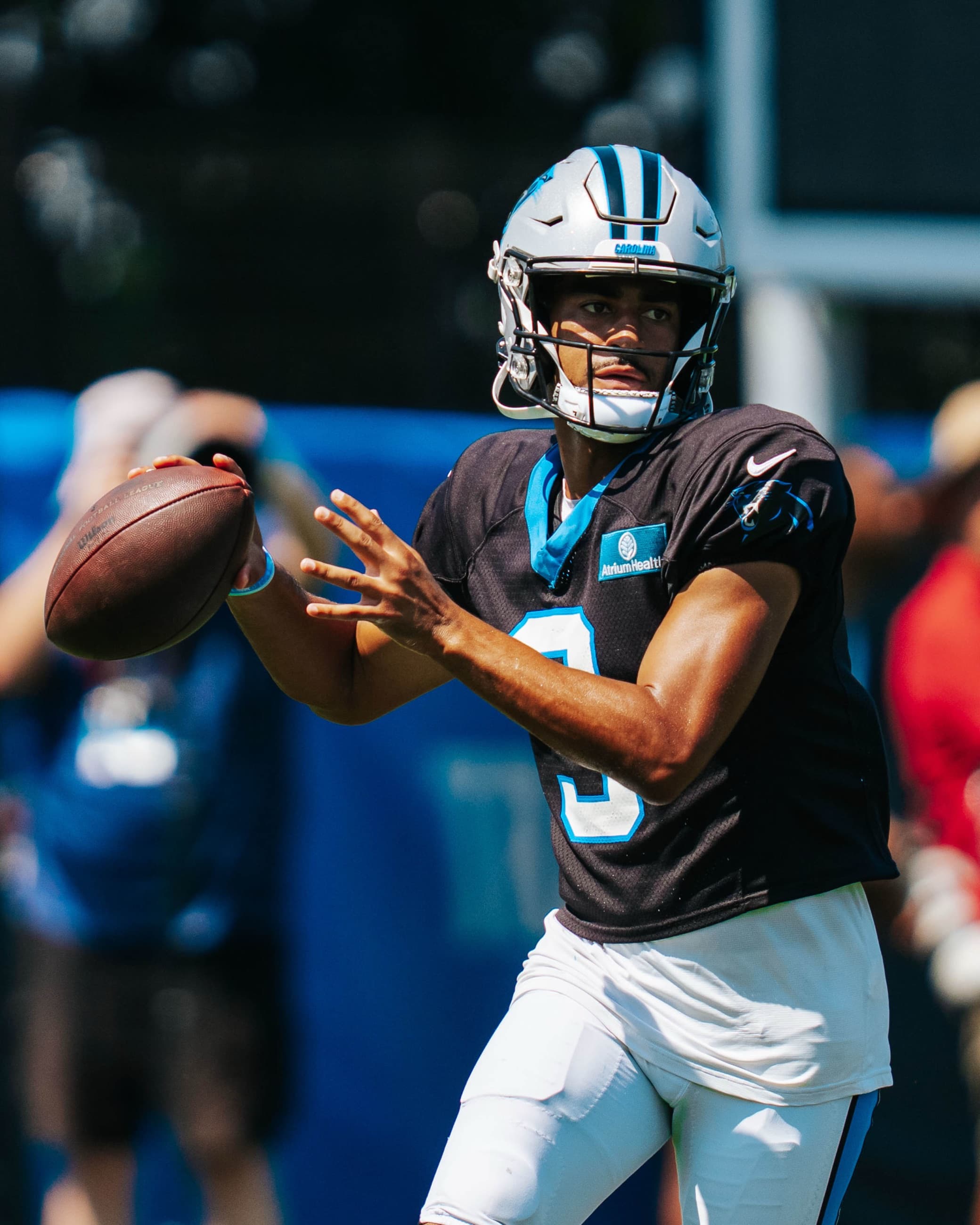 Quarterback Bryce Young is seen during Carolina Panthers practice on Wednesday, Sep. 2, 2026 at the Atrium Health Training Facility in Charlotte, NC